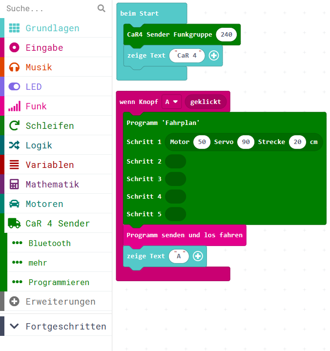 MakeCode Blöcke
